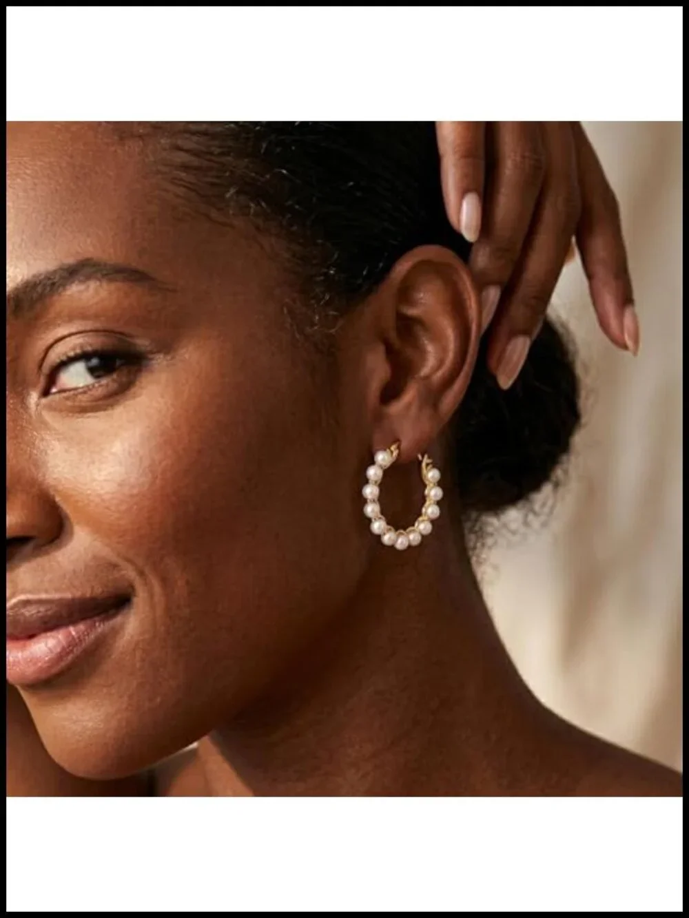 Pearl Hoop Earrings for Women Dangle Hypoallergenic Drop Gifts
